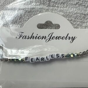 Fashion Jewelry Fearless Bracelet - Silver and White